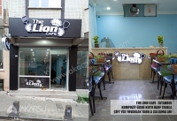 The Lion Cafe - İstanbul - Kompozit Üzeri Kutu Harf Tabela - Çift Yüz Yuvarlak Tabela Çalışmaları