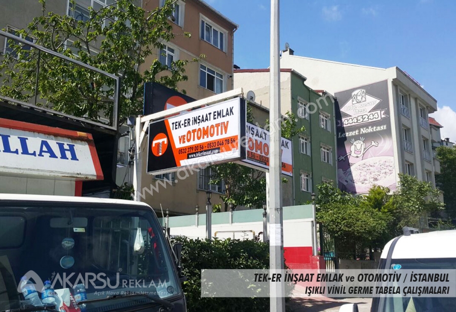 Tek Er İnşaat Emlak Işıklı Germe vinil Tabela
