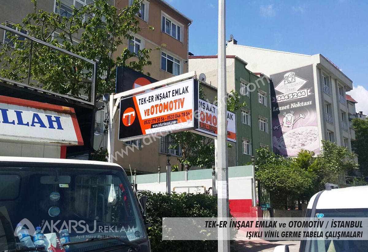 Tek Er İnşaat Emlak Işıklı Germe vinil Tabela