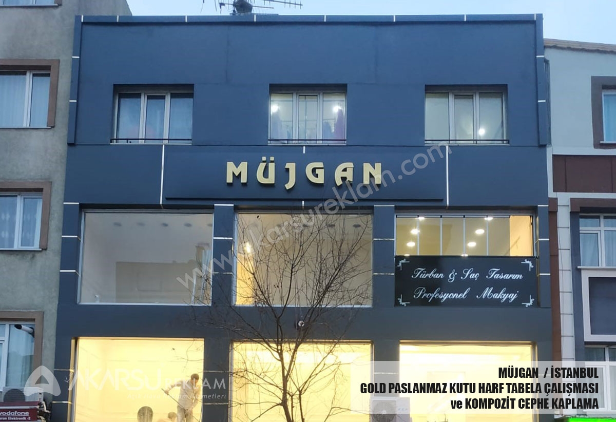 Müjgan / İstanbul - Cephe Kaplama ve Kutu Harf Tabela Çalışması