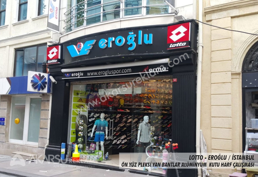 Lotto Eroğlu İstanbul Ön Pleksi Yan Bant Alüminyum Kutu Harf Tabela