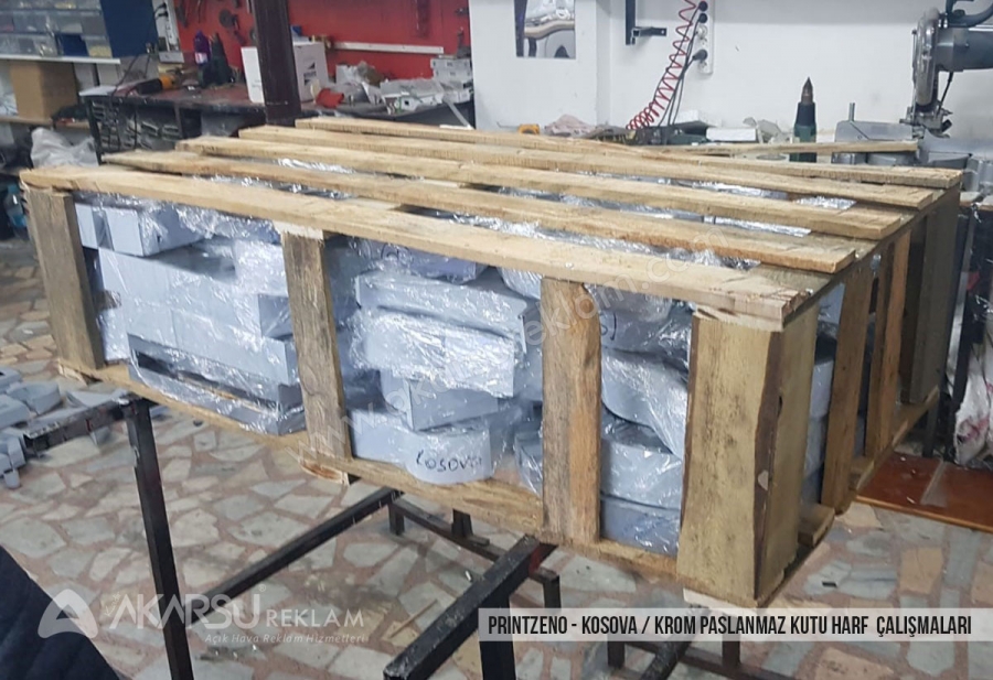 PrintZone / Kosova - Endirek Krom Paslanmaz Kutu Harf Çalışmaları