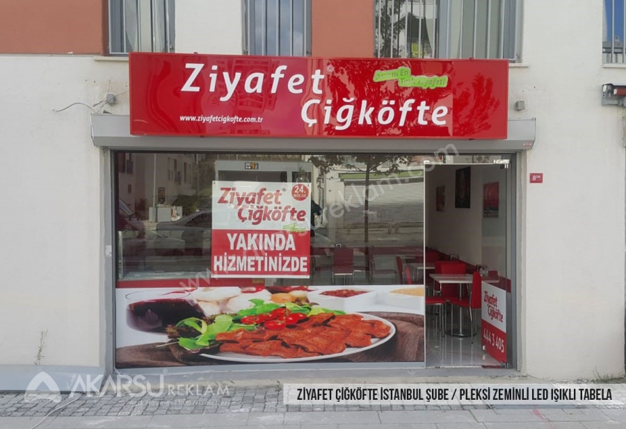 Ziyafet Çiğköfte / İstanbul - Pleksi Zeminli LEd Işıklı Tabela Çalışması